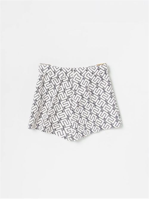 SHORTS  IN CREPE DOPPIO STAMPA LOGO INCASTRO BURRO/NERO ELISABETTA FRANCHI La Mia Bambina | EFBE055 0 TV682/D027